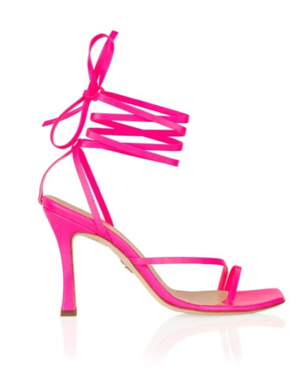 Brother NWT Vellies Bike Shoe Barbie Neon Pink Wrap-Strap High Heel Sandals 7